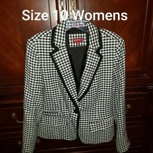 EUC Merona Houndstooth Womens Blazer Size 10